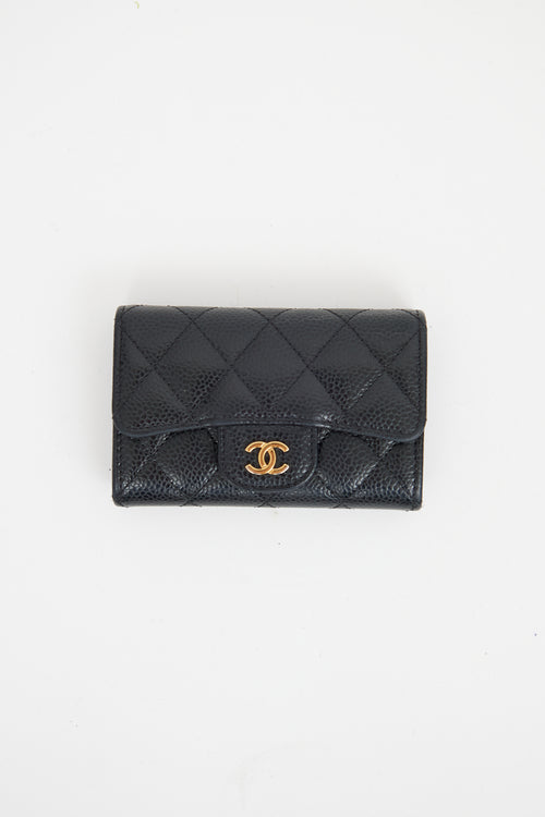 Chanel 2017 Black Leather Small Flap Wallet