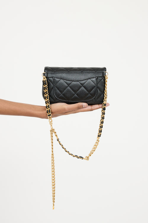 SS 2022 Black Leather Melody Waist Bag