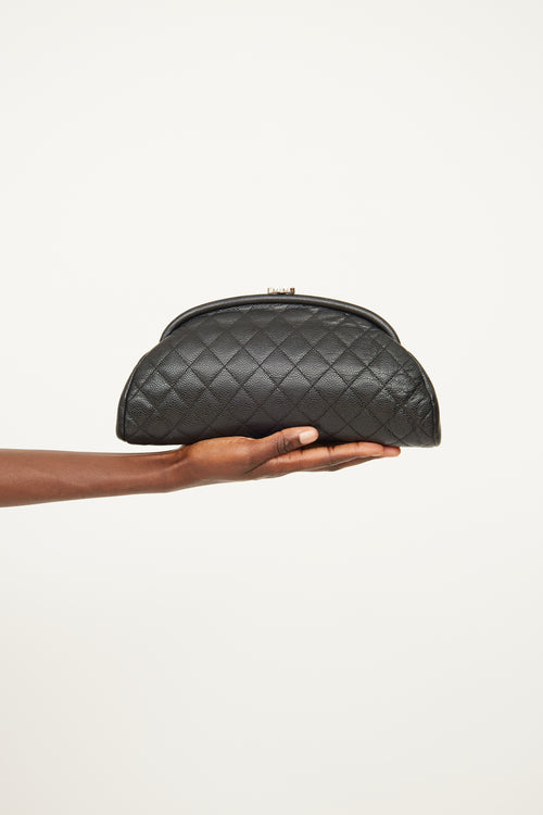 Chanel 2011 Black Timeless Quilted Clutch