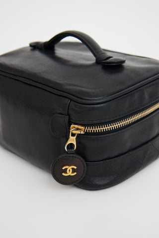 Chanel Black Leather Vanity Case