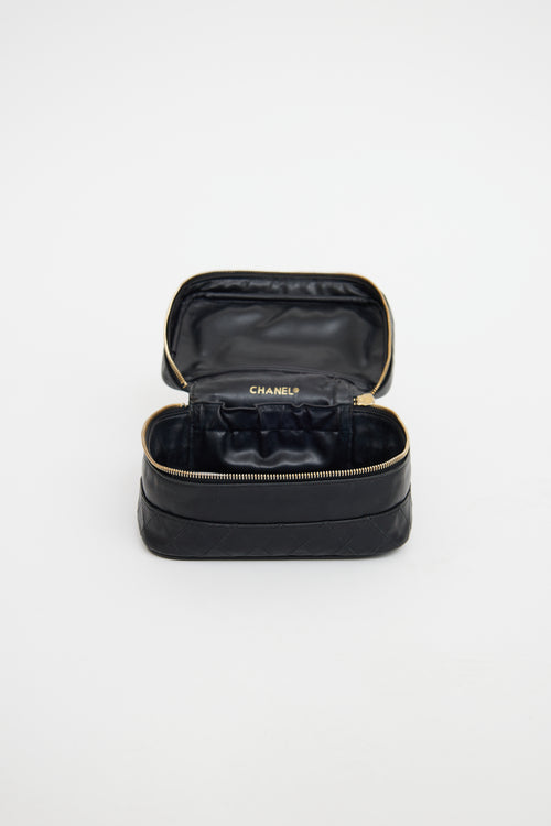 Chanel Black Leather Vanity Case