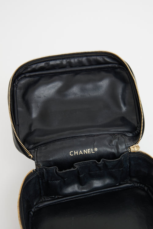 Chanel Black Leather Vanity Case