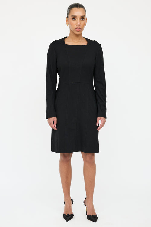 Chanel Black Wool Panelled Dress