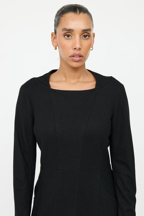 Chanel Black Wool Panelled Dress