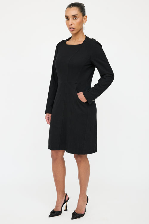 Chanel Black Wool Panelled Dress