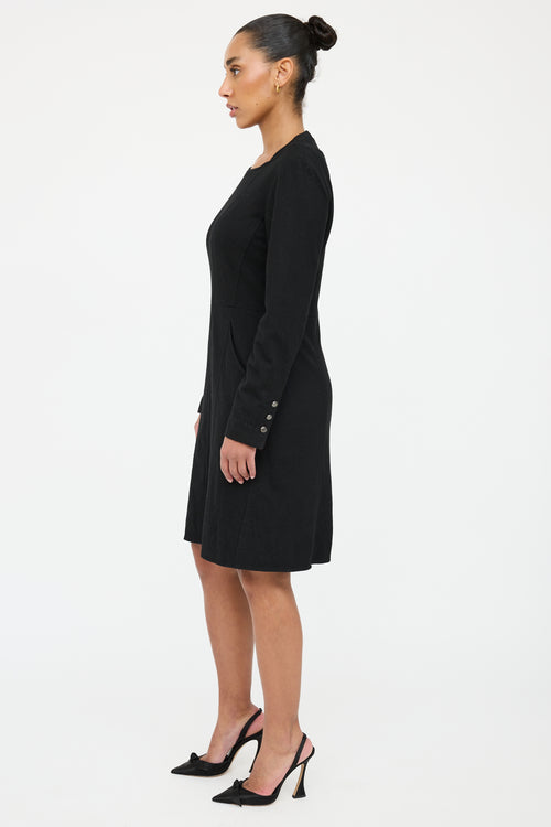 Chanel Black Wool Panelled Dress