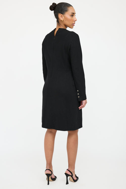 Chanel Black Wool Panelled Dress