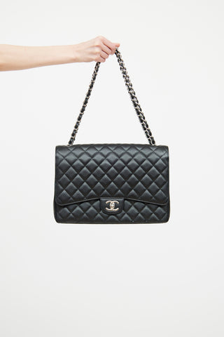 Chanel 2011 Black Classic Maxi Double Flap Shoulder Bag