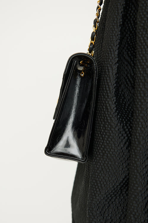 Chanel Black Patent Envelope CC Flap Bag