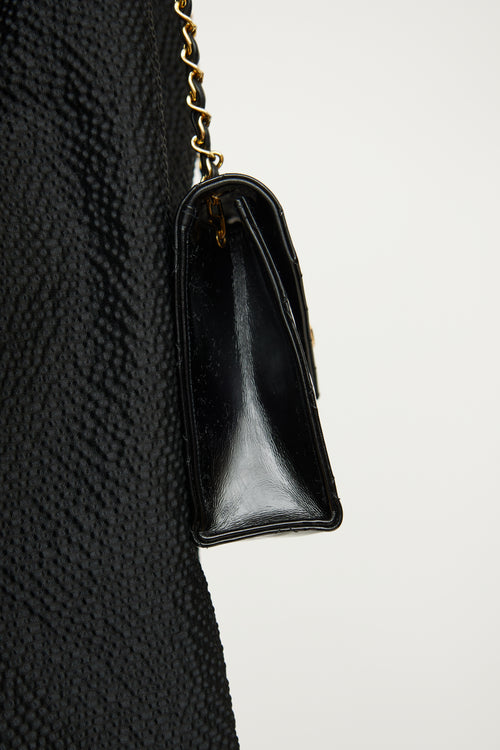 Chanel Black Patent Envelope CC Flap Bag