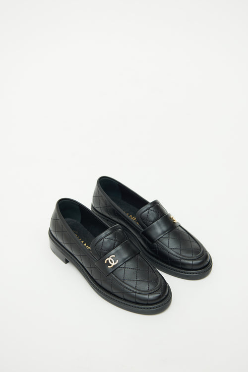 Chanel Black Quilted Lambskin Loafer