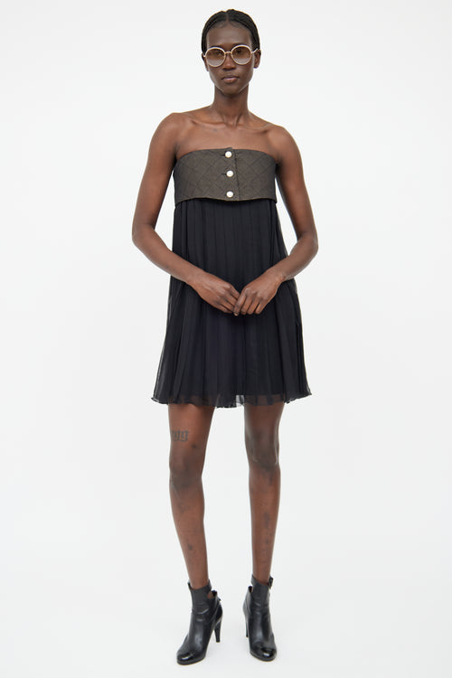 Chanel Black Silk Three Button Dress