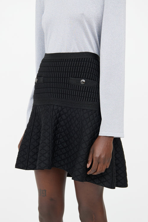 Chanel Black FW2013 Quilted Mini Skirt