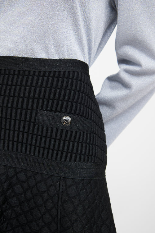 Chanel Black FW2013 Quilted Mini Skirt