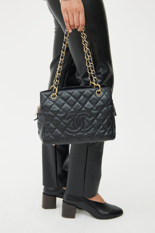 Chanel 2008 Black Leather Petite Timless Tote