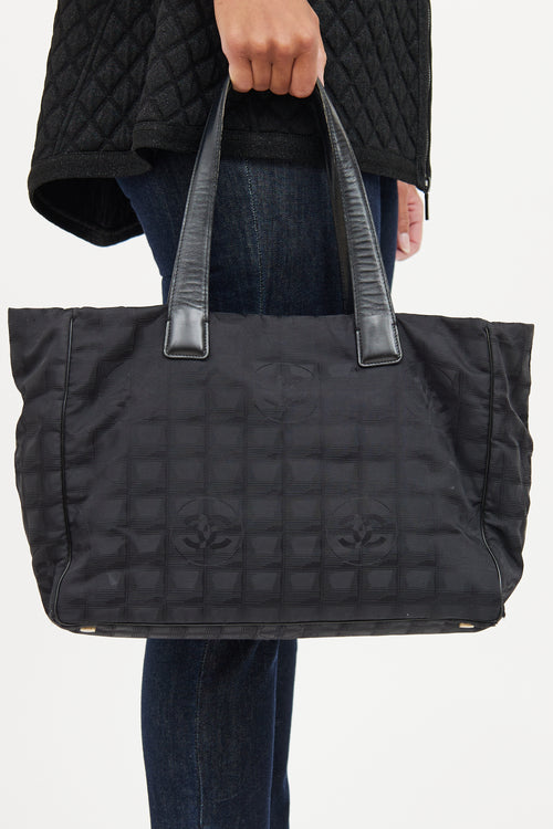 Chanel Black Travel Ligne Tote Bag