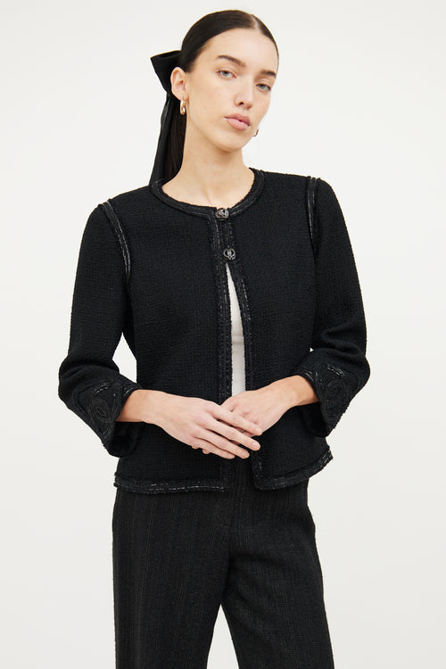 Chanel Black Tweed Miami CC Jacket