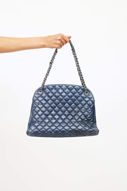 Chanel 2011 Blue Leather Mademoiselle Bowler Bag