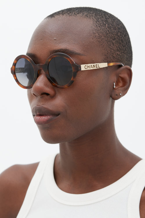 Chanel Brown 
Gold 5441 Circular Sunglasses