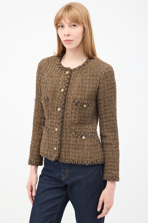 Chanel Fall 1993 Brown Tweed Four Pocket Blazer