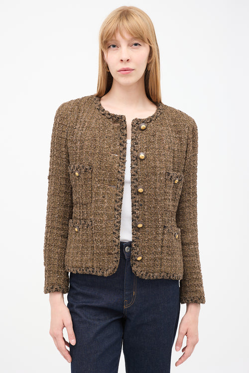 Chanel Fall 1993 Brown Tweed Four Pocket Blazer