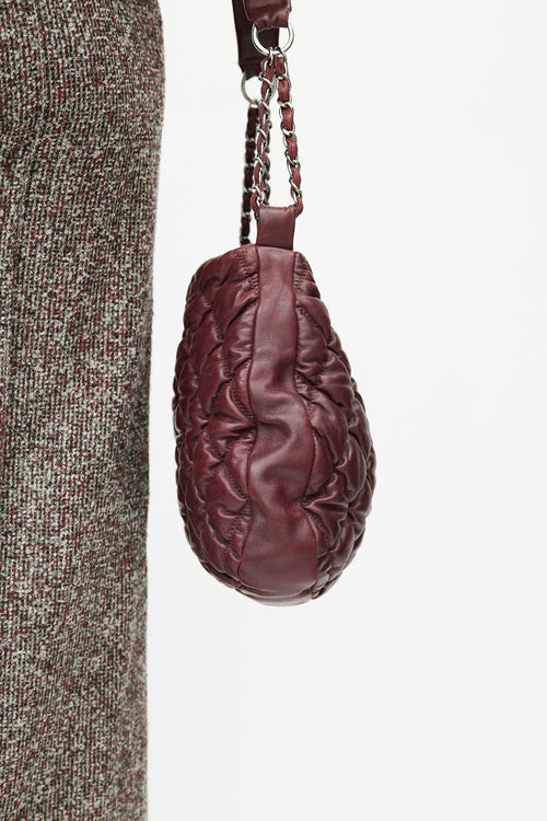 Chanel 2008 Burgundy Quilted Leather Bubble Bag