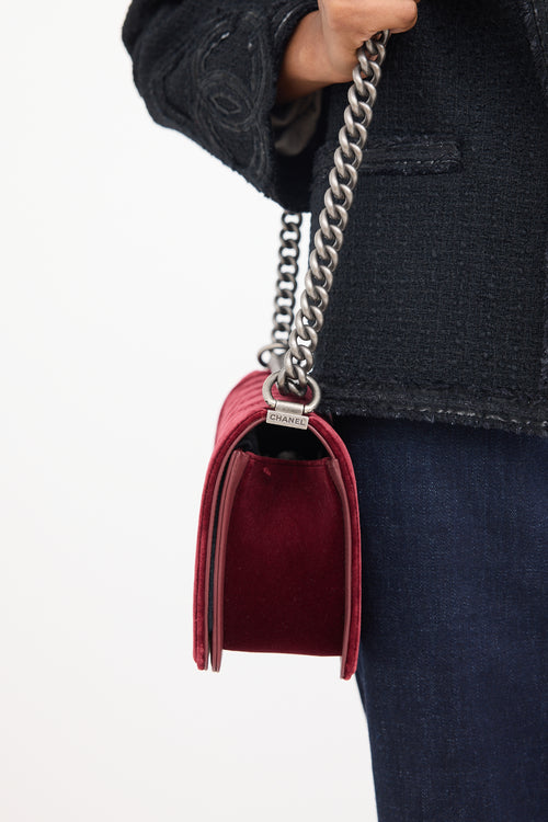 FW 2014 Burgundy Velvet Boy Bag