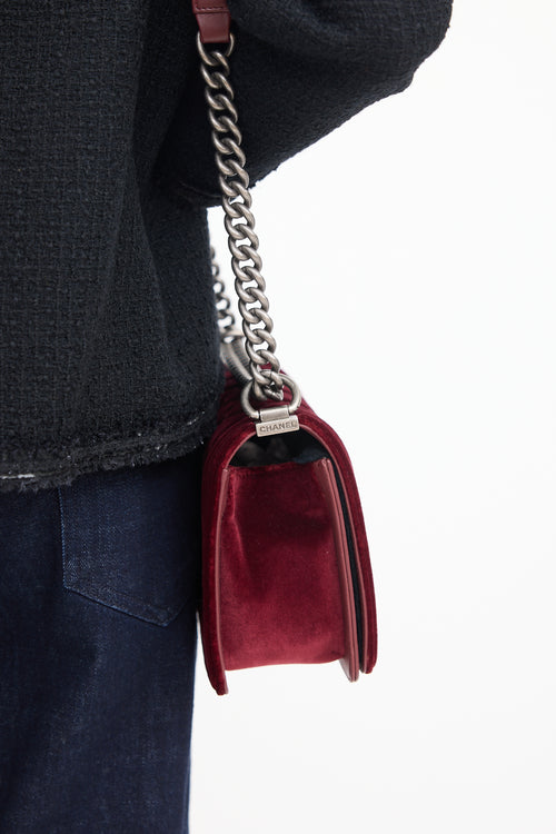 FW 2014 Burgundy Velvet Boy Bag