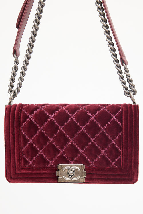 FW 2014 Burgundy Velvet Boy Bag