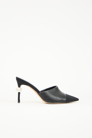 Chanel Leather CC Heeled Mule