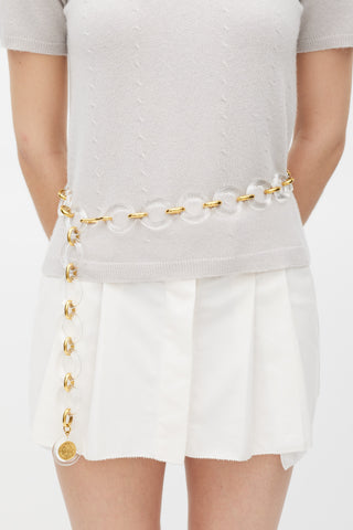 Chanel Clear 
Gold Chain Link Medallion Belt