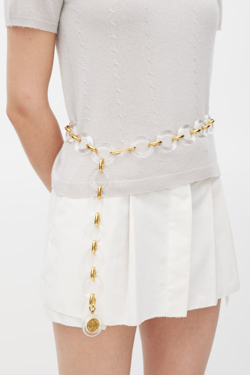 Chanel Clear 
Gold Chain Link Medallion Belt