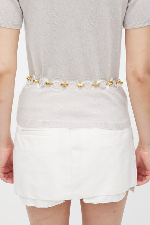 Chanel Clear 
Gold Chain Link Medallion Belt