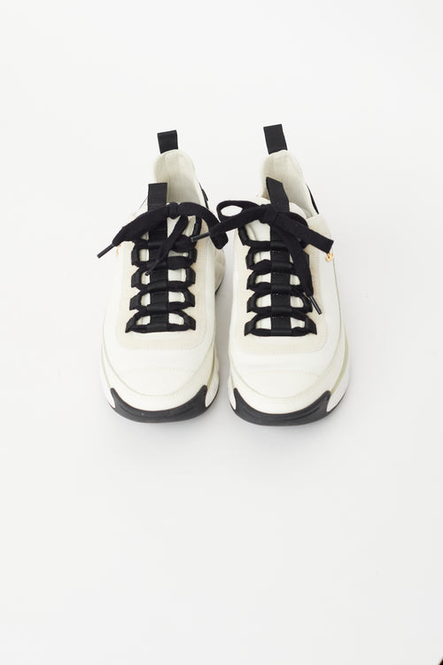 Cream 
Black Logo Sneaker