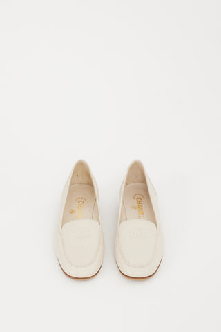 Chanel Cream CC Logo Loafer