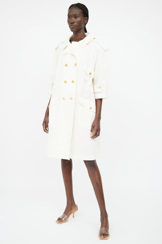 Chanel Cream 
Gold Trench Coat