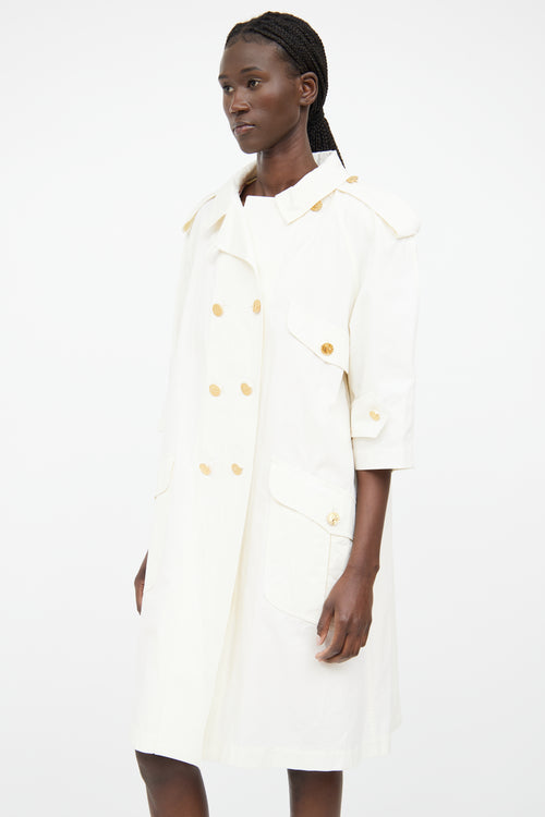 Chanel Cream 
Gold Trench Coat