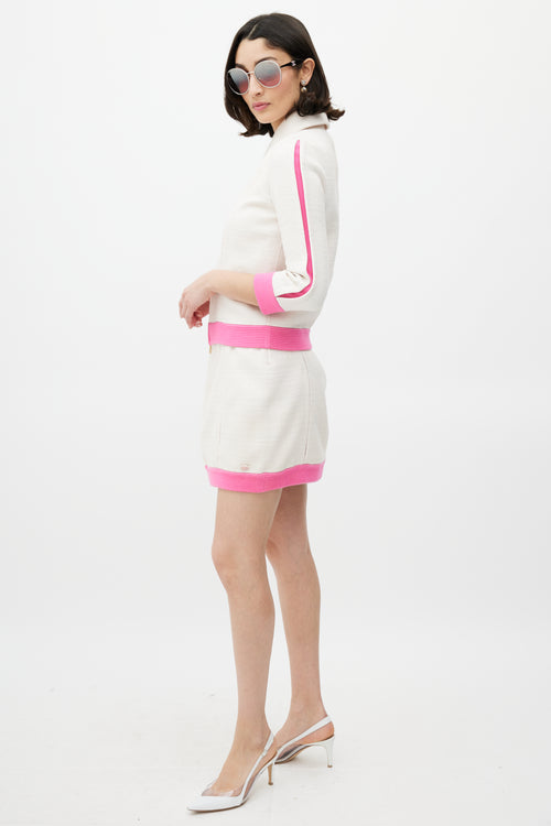 Chanel Cream 
Pink Ribbed Co-Ord Set