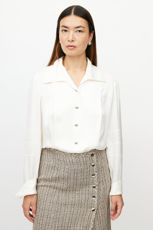 Chanel Cream Silk Shirt