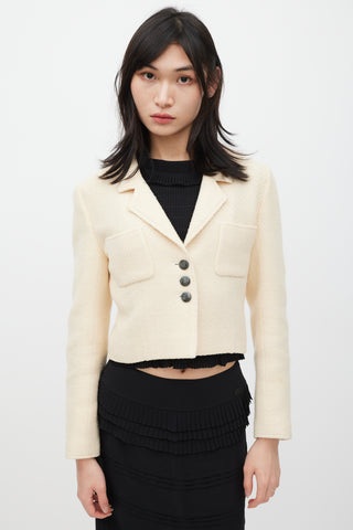 Chanel Cream Wool 
Silk Tweed Blazer