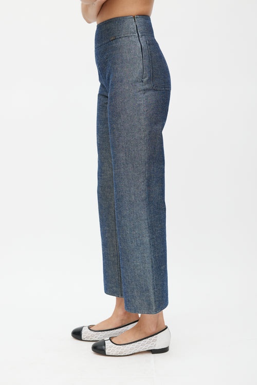 Chanel Cruise 2000 Mid Wash Wide Leg Jeans