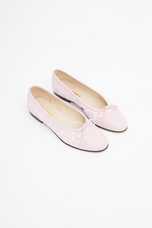 Chanel Cruise 2004 Pink Canvas Ballet Flat