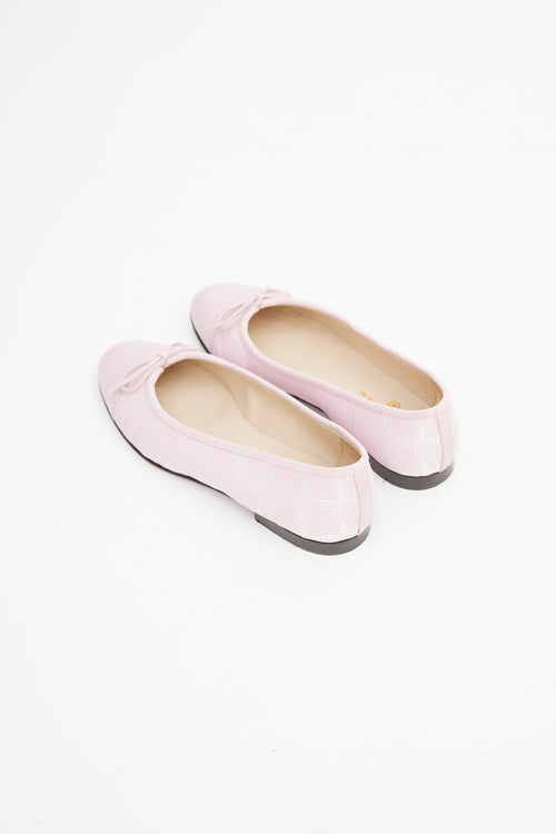 Chanel Cruise 2004 Pink Canvas Ballet Flat