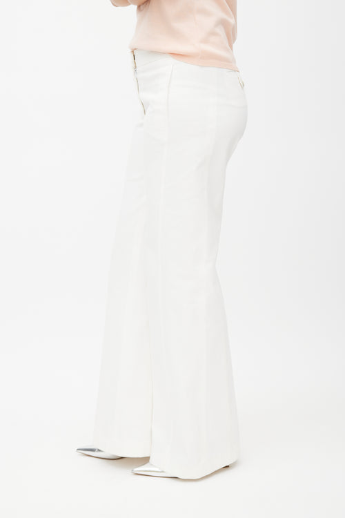 Chanel Cruise 2007 White Wide Leg Trouser