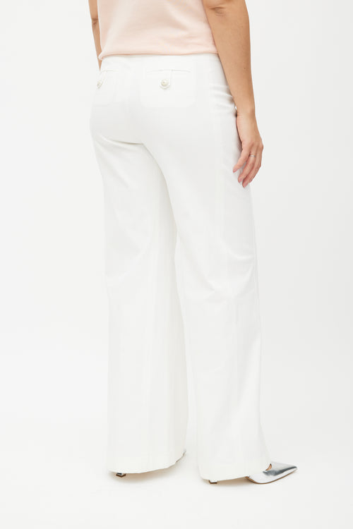 Chanel Cruise 2007 White Wide Leg Trouser