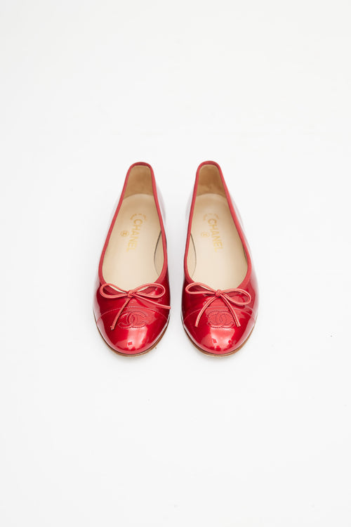 Chanel Cruise 2010 Red Patent Ballet Flat