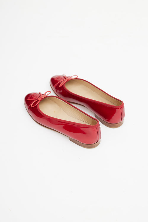 Chanel Cruise 2010 Red Patent Ballet Flat