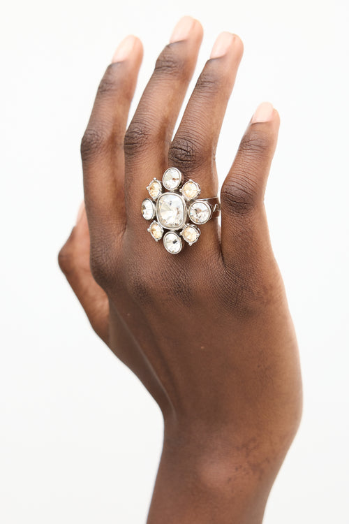 Chanel Cruise 2013 Silver Jewel Cluster Ring