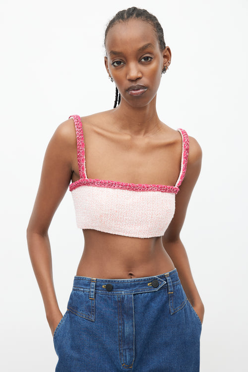 Chanel Cruise 2021 Pink Tweed Crop Top