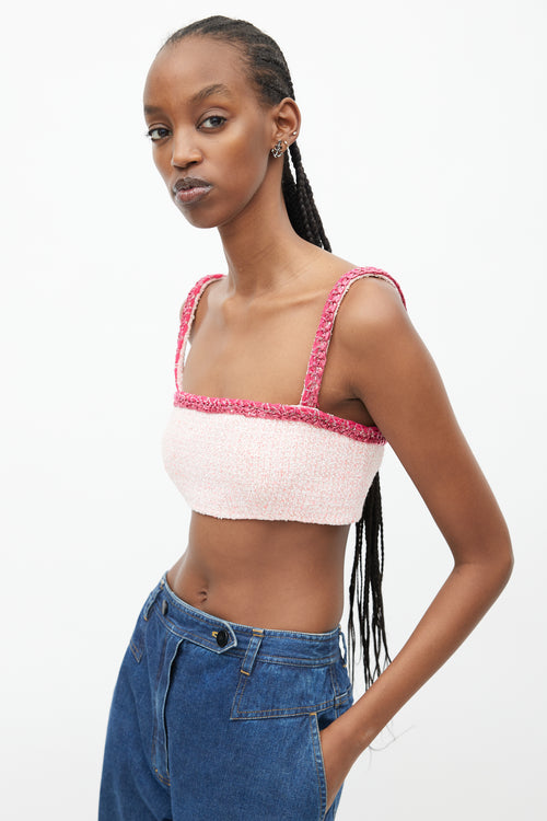 Chanel Cruise 2021 Pink Tweed Crop Top